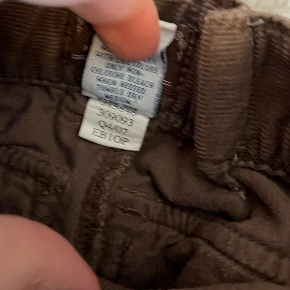 Y2K Old Navy Girls 3T Brown Grandpa Core Bubble Button Hem Corduroy Cargo Pants